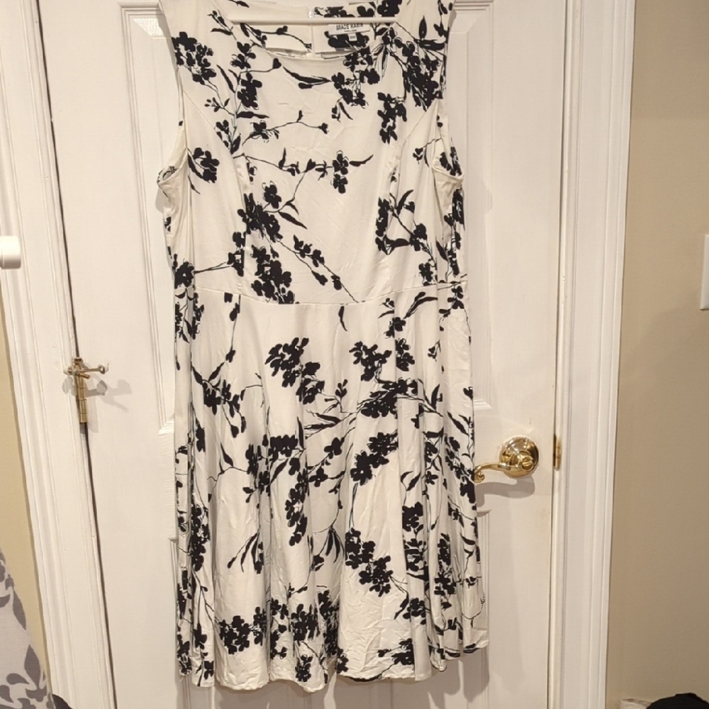 Grace Karin Black and White Sleeveless Midi Sundress